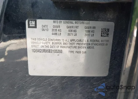 2014 Cadillac Ats Standard из США, поврежденный, VIN 1G6AG5RX6E0105293